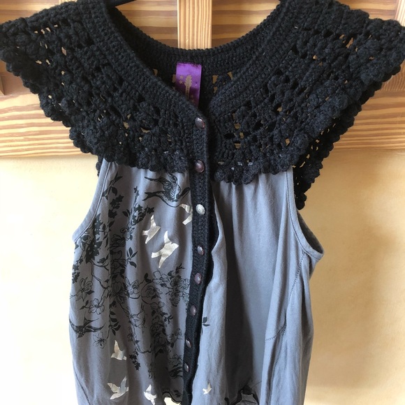 Free People Crochet Floral And Birds Tank Top - Picture 2 of 8